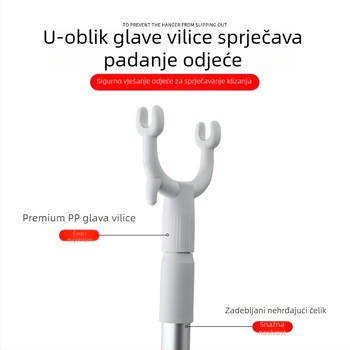 Proširivač za sušenje odjeće s PP tijelom i drškom od nehrđajućeg čelika, za balkon, moderan minimalistički stil, izlazak ljeta 2025, oznaka A01512