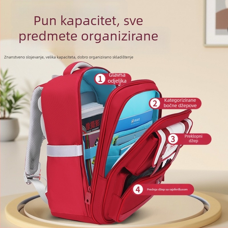 Ruksak od Oxford platna, europsko-američki retro stil, unisex, za razrede 3–4, školska upotreba