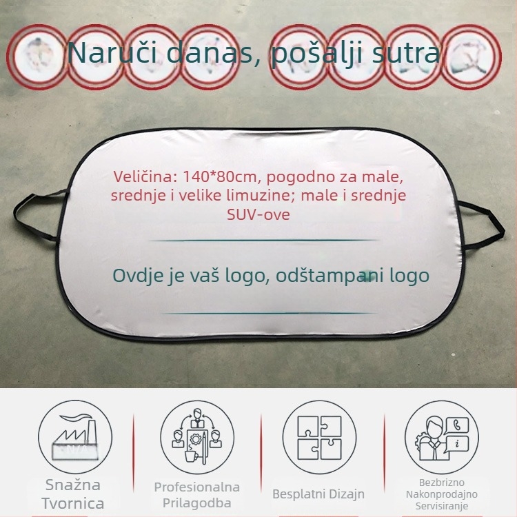 Auto sjenilo za sunce s klipsom, universalna prilagodba, jedinstvena boja, materijal: srebrna traka, težina 150 g