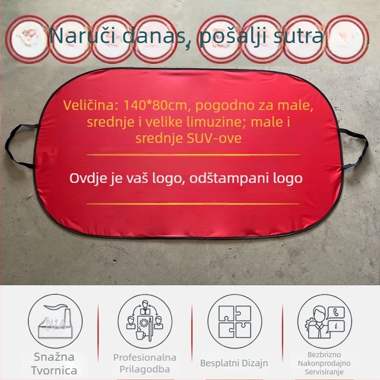 Auto sjenilo za sunce s klipsom, universalna prilagodba, jedinstvena boja, materijal: srebrna traka, težina 150 g