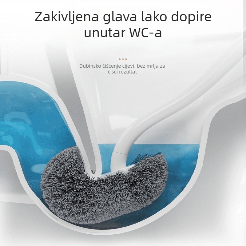 Toaletna četka s mekanim vlaknima, zidna montaža, duga drška, s bazom (plastika, 80 g)