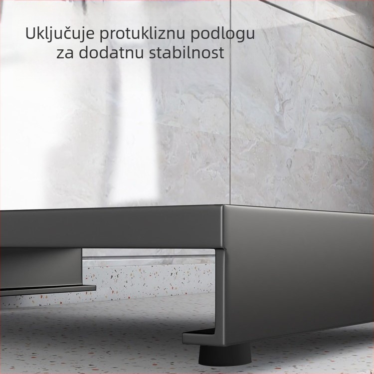 Poklop za plinski štednjak i kuhinjska polica za pohranu s držačem za lonce, karbonsko čelično, višenamjenski, bez ugradnje, moderni minimalistički dizajn