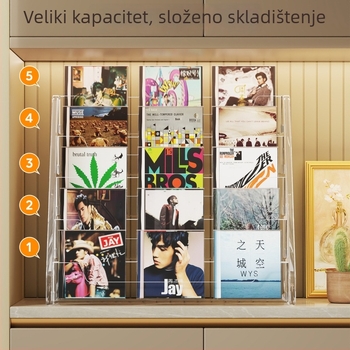 CD izložbeni stalak sa stupčastim policama, materijal PET+PS, moderni minimalistički stil, brend Evesigar/isi home, model 2300026402766717697, multifunkcionalan