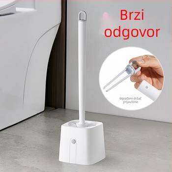 Set četke za WC s dugim držalom, zidni nosač, mekane dlačice, od plastike, za klozete u čučnju