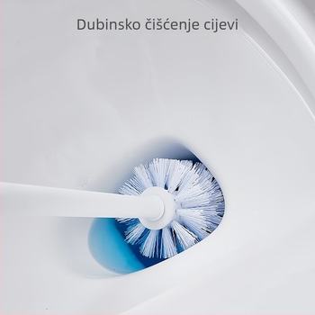 Set četke za WC s dugim držalom, zidni nosač, mekane dlačice, od plastike, za klozete u čučnju