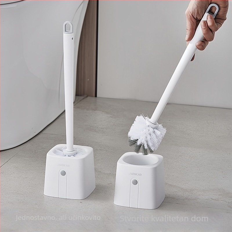 Set četke za WC s dugim držalom, zidni nosač, mekane dlačice, od plastike, za klozete u čučnju