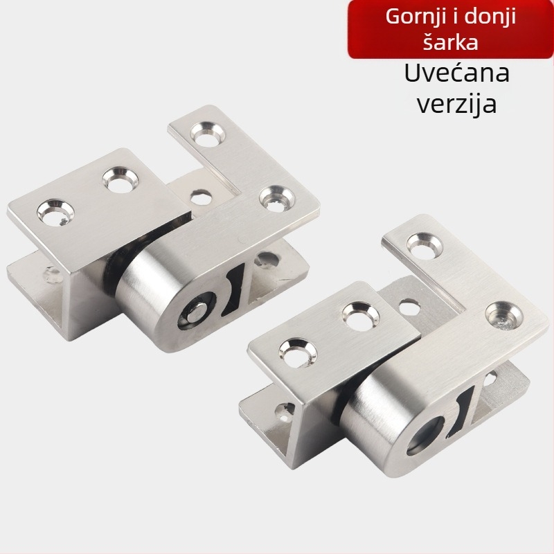 Šarniri za pregradni zid javnog WC-a od aluminijske legure, gornji i donji, brušeni završetak, dizanje šarki, marka Suoweigu