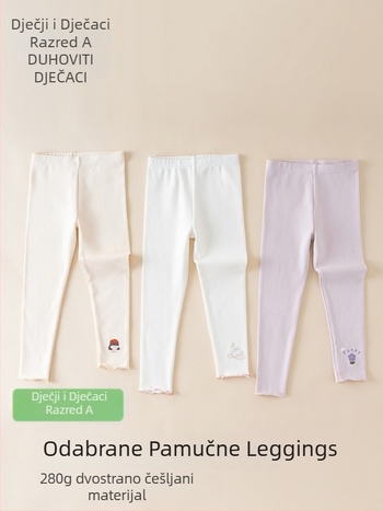 Djevojčice pamuk legginge u korejskom stilu, srednji pojas, 95% pamuk, uzrast 3–8 godina