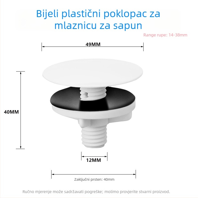 Dekorativni poklop za otvor u sudoperu, ABS, model RB-1-54-01, 12 g, 49#, moderan i jednostavan stil