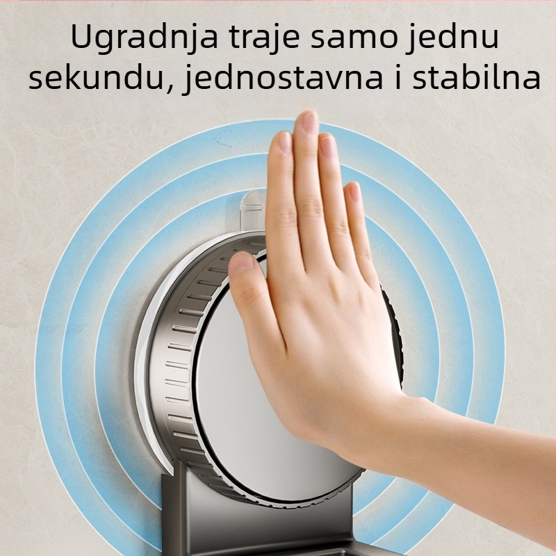 Držač za tuš sa usisnom čašom — zidni, bez bušenja, ABS materijal, pomična kupaonska polica