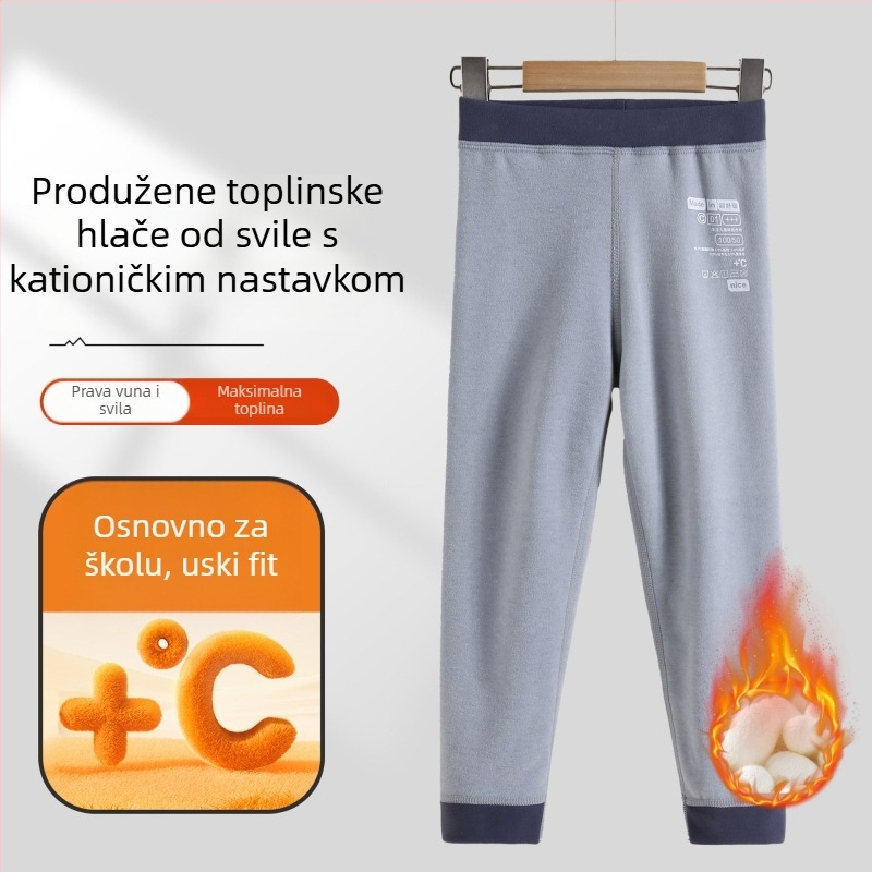 Dječje termalne hlače od Derong materijala, 90% poliester, srednji pojas, za dob 3–8 godina, jesenski popis 2024