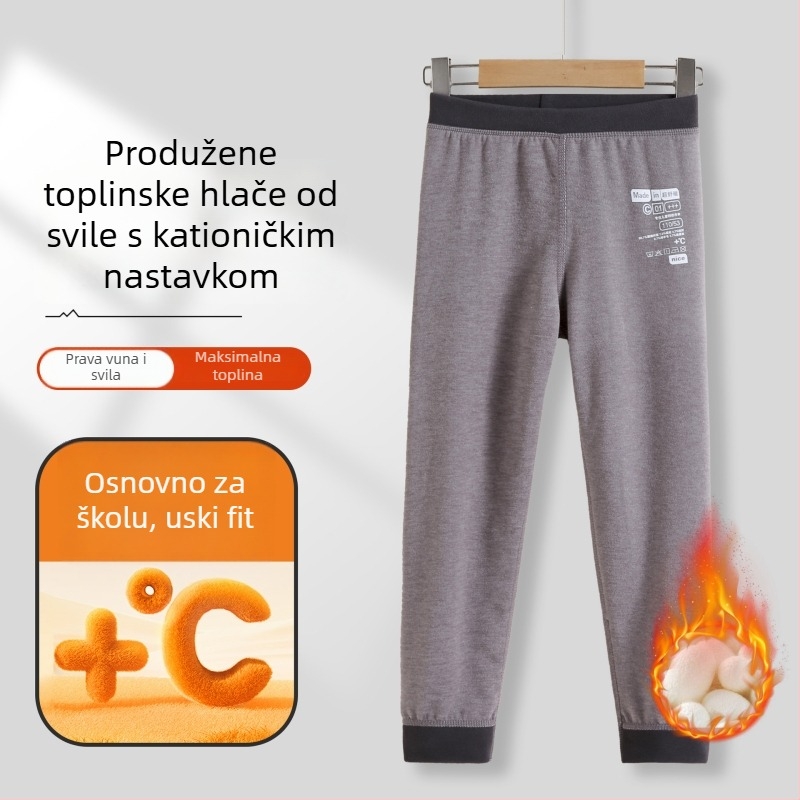 Dječje termalne hlače od Derong materijala, 90% poliester, srednji pojas, za dob 3–8 godina, jesenski popis 2024