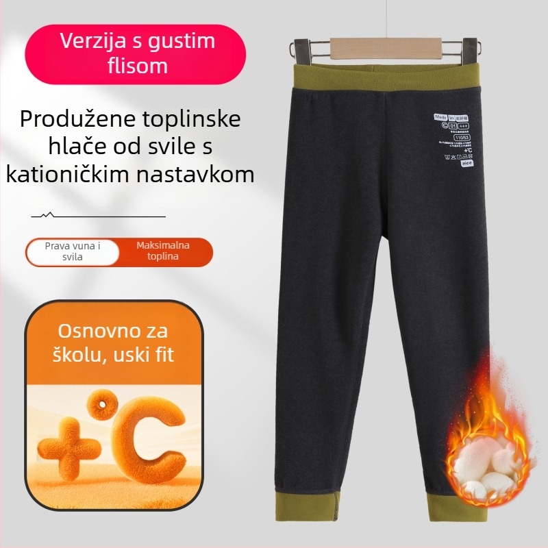 Dječje termalne hlače od Derong materijala, 90% poliester, srednji pojas, za dob 3–8 godina, jesenski popis 2024