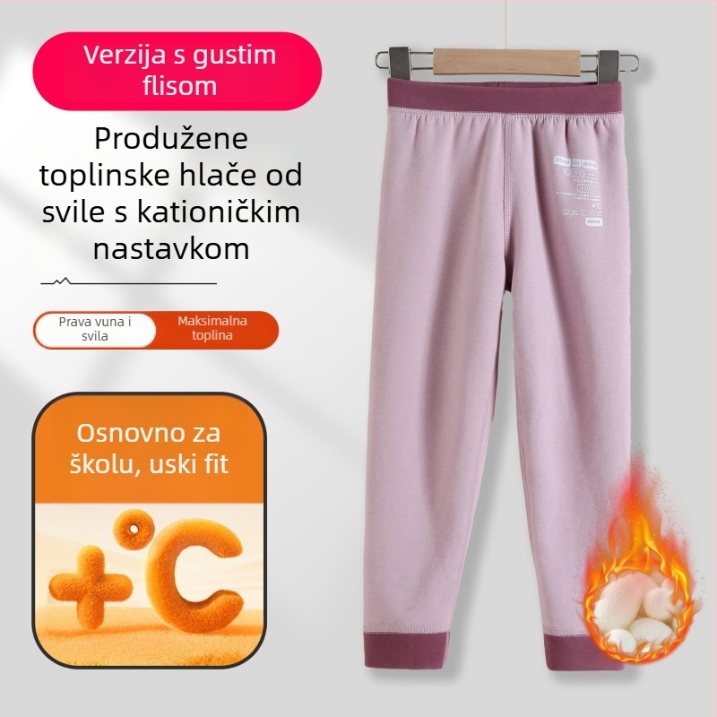 Dječje termalne hlače od Derong materijala, 90% poliester, srednji pojas, za dob 3–8 godina, jesenski popis 2024