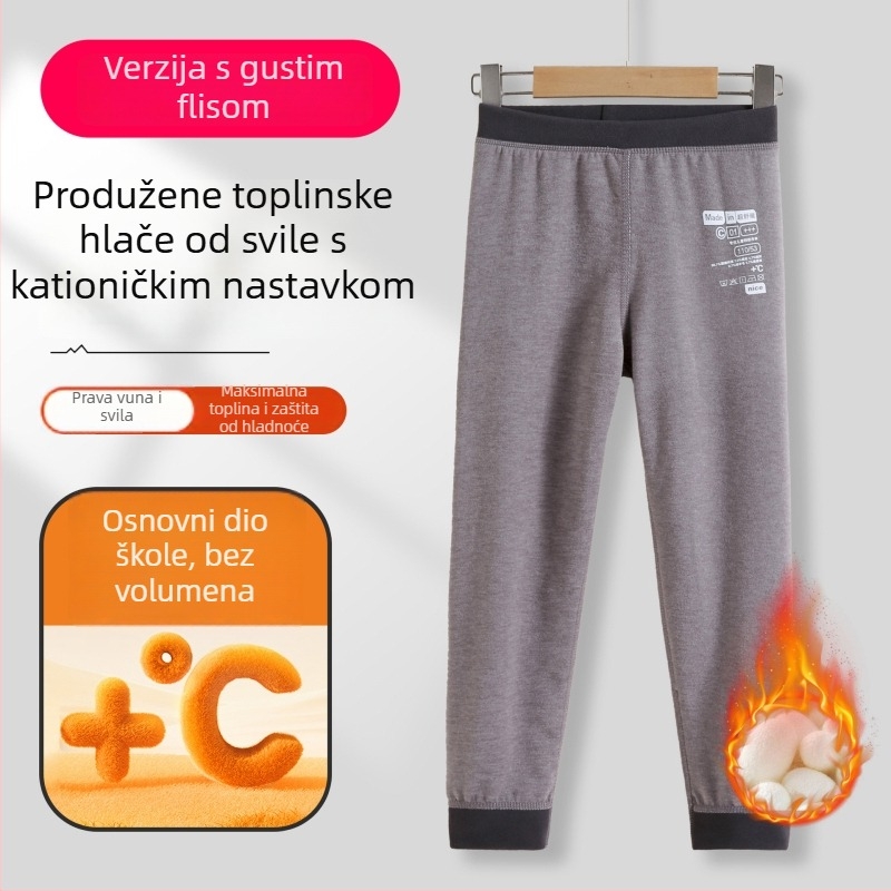Dječje termalne hlače od Derong materijala, 90% poliester, srednji pojas, za dob 3–8 godina, jesenski popis 2024