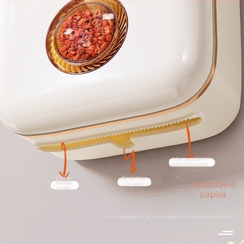 Zidna vodootporna kutija za toaletni papir – plastična, kompatibilna s rolama toaletnog papira, kupaonica