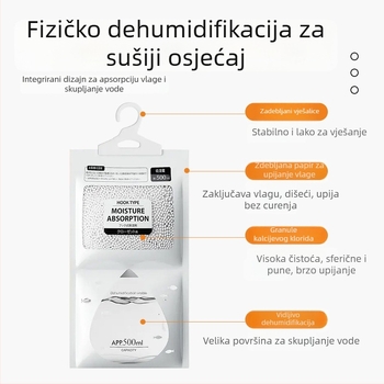 Bamboo rhyme Desikantna vrećica s kalcijevim kloridom, 200 g, viseća kuka, kućni odvlaživač vlage