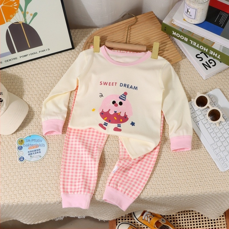 Dječji set pidžama u korejskom stilu od pamuka, unisex, za djecu 3–8 godina, jesen-zima