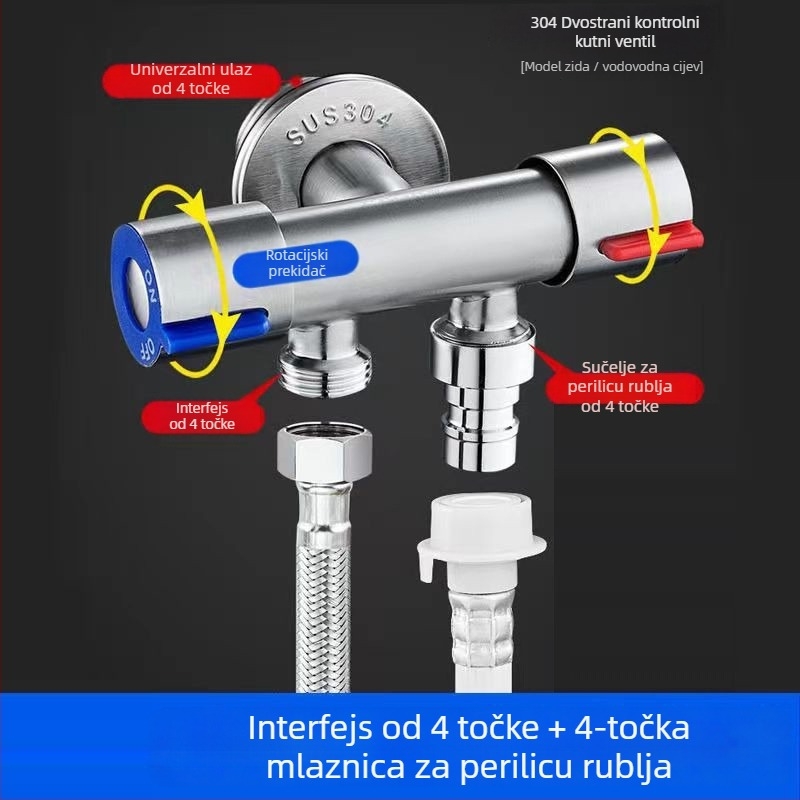 Set pištolj spreja za bidet na WC od nehrđajućeg čelika 304, unutarnji promjer 20 mm, ručna ugradnja