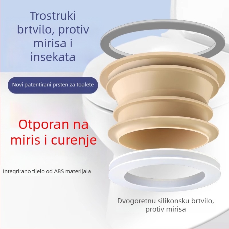 Brtvilo za WC flanšu, ABS materijal, način uporabe: izravno lijepljenje, moderni minimalistički stil (Brend: Chao Chen; Materijal: ABS + brtveni čep; Način uporabe: izravno lijepljenje; Stil: moderni minimalistički)