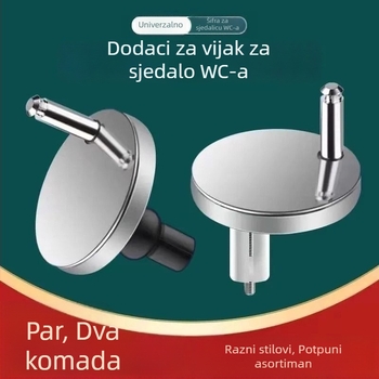 Dijelovi za poklop WC-a – univerzalni spojni vijak za proširenje, klipsa i matica, materijal nehrđajući čelik i plastika