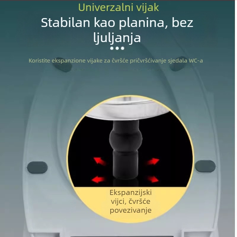 Dijelovi za poklop WC-a – univerzalni spojni vijak za proširenje, klipsa i matica, materijal nehrđajući čelik i plastika