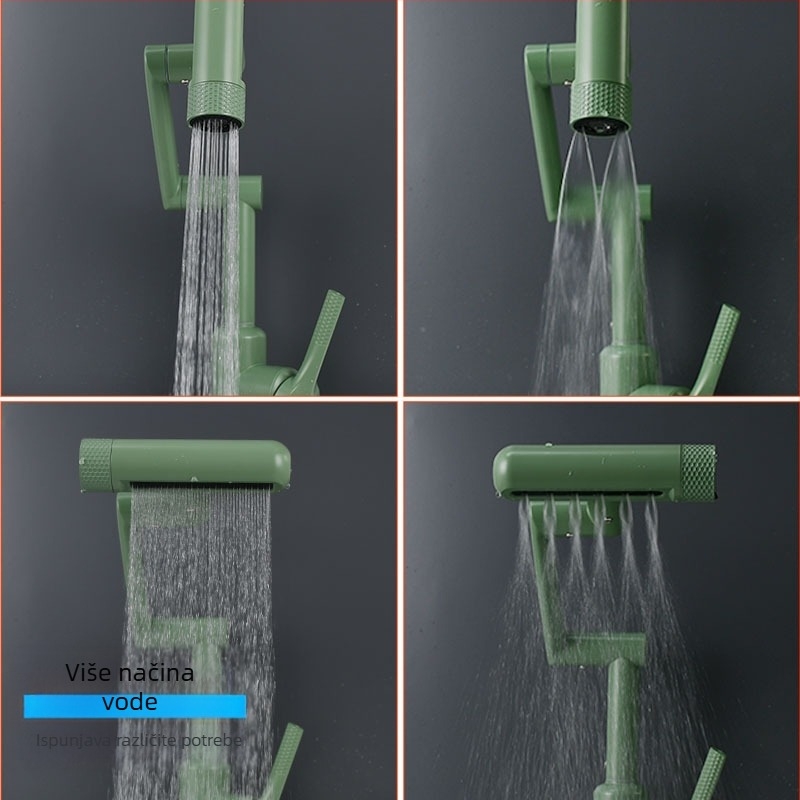 Kuhinjska slavina s robotskom rukom, rotirajuća, miješa toplu i hladnu vodu, nehrđajući čelik, uspravna ugradnja, keramički disk ventil