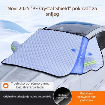 Pokrov za snijeg za prednje staklo automobila - PE materijal, ugrađena instalacija, univerzalna prilagodba, zimsko pokrivalo