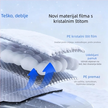 Pokrov za snijeg za prednje staklo automobila - PE materijal, ugrađena instalacija, univerzalna prilagodba, zimsko pokrivalo