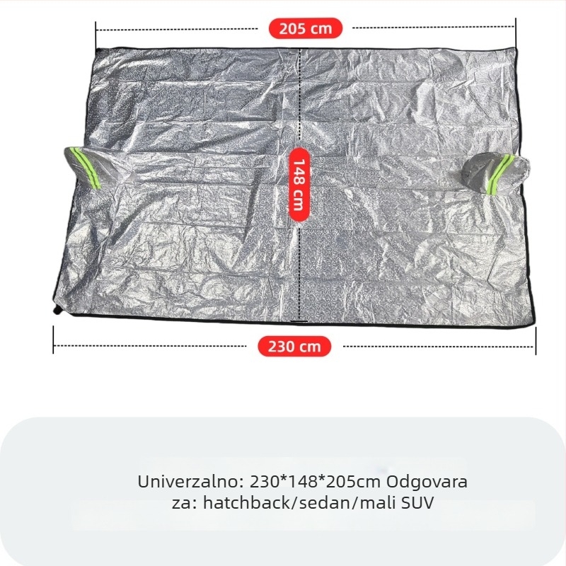 Pokrov za snijeg za prednje staklo automobila - PE materijal, ugrađena instalacija, univerzalna prilagodba, zimsko pokrivalo