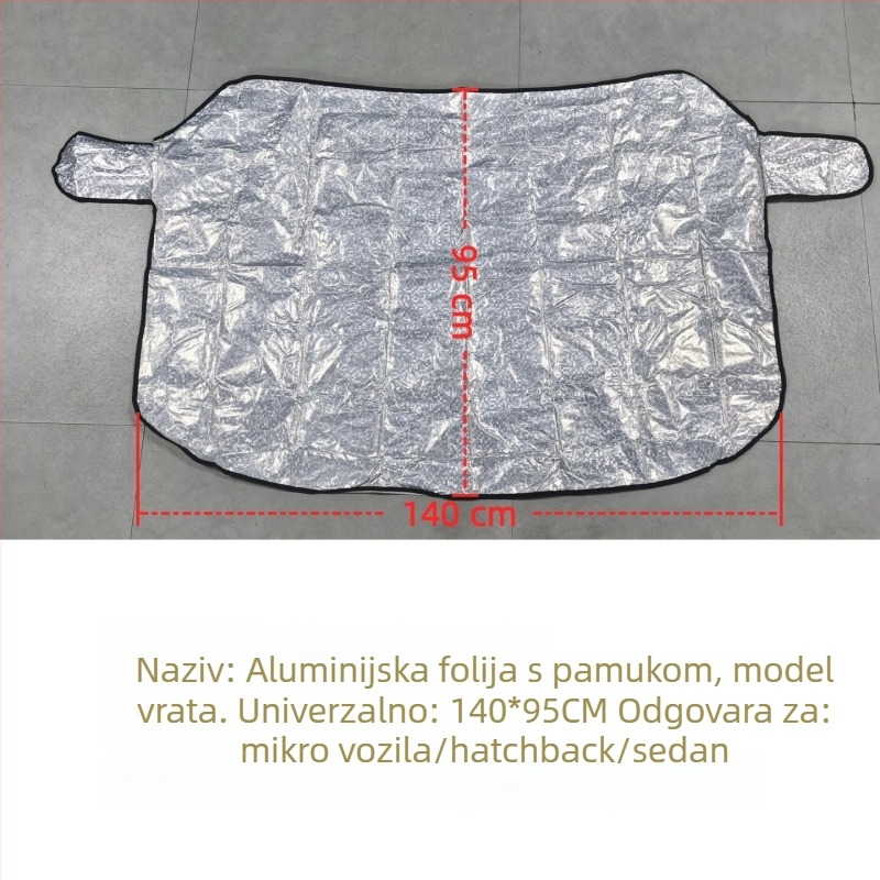 Pokrov za snijeg za prednje staklo automobila - PE materijal, ugrađena instalacija, univerzalna prilagodba, zimsko pokrivalo