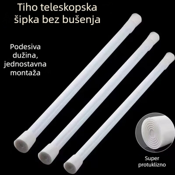 Teleskopska šipka bez rupa za tuš zavjesu, zavjesu za vrata i sušenje odjeće – instalacija bez, od željeza, moderni minimalistički stil
