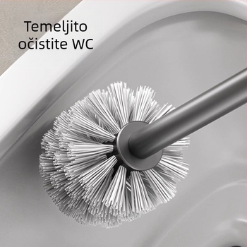 Držač četke za WC, zidni, bez bušenja, nehrđajući čelik, 1 kom