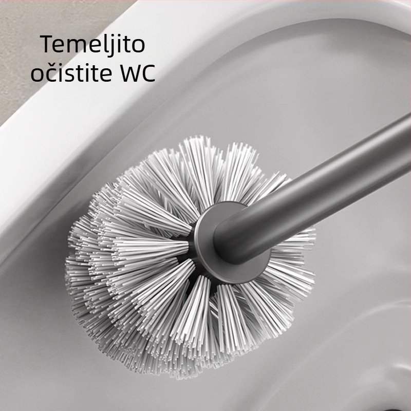 Držač četke za WC, zidni, bez bušenja, nehrđajući čelik, 1 kom