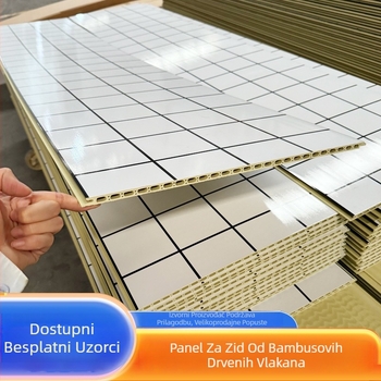 Zidni panel od vlakana bambusa, integriran za unutarnje uređenje, s Nano Stone Plastic pločom; stil ravni, moderni minimalizam, lagani luksuz