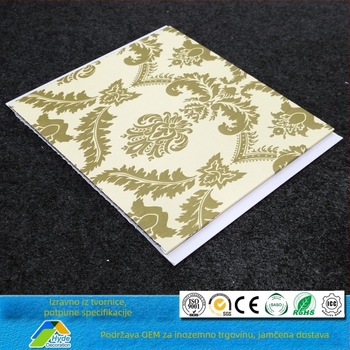 PVC stropna kutna ploča, laminirana površina, debljina 5–10 mm, plosni šav