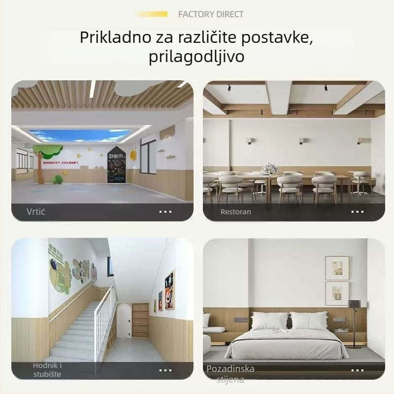 Panel od furnira drveta za unutarnje zidove s drvenim uzorkom, clip-on panel (Materijal: bambus; Model: kontinuirano preklopni karton; Zvučna izolacija: 0; Toplinska vodljivost: 0)