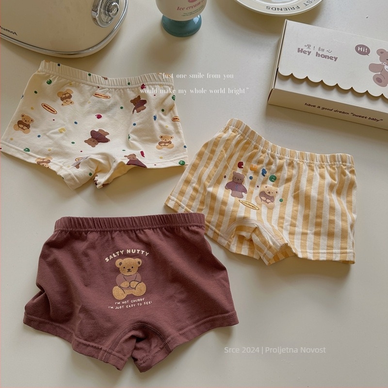 Dječji trodijelni set donjeg rublja, 95% pamuk, unisex za djecu 3–8 godina (100–140 cm), sigurnosna razina A, proljeće 2024