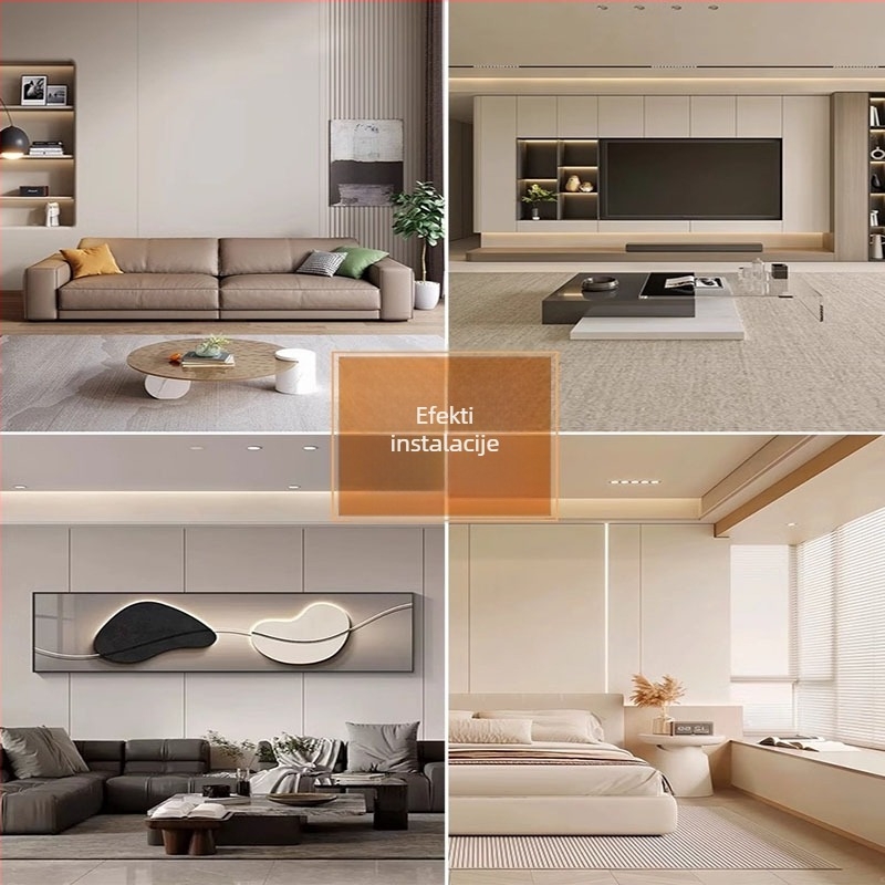 Zidni panel od furnira od bambusovih vlakana i bambusovog ugljena, integrirani panel za unutarnju dekoraciju, samostalna montaža, debljina 5-8 mm, moderan minimalistički stil