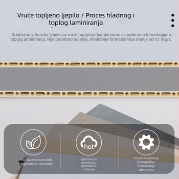 Zidni panel s besprijekornim zaključavanjem, PVC s dodatkom kalcija, jaka zvučna izolacija, toplinska vodljivost 0.23 W/mK, model Seamless Locking Plate