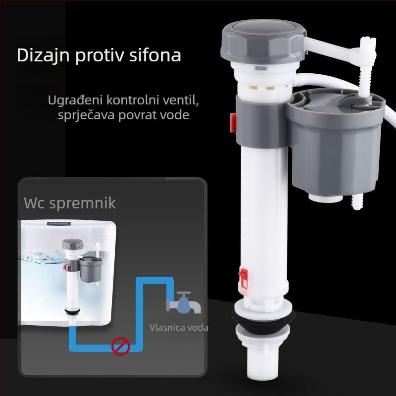 Aksesoar spremnika WC — plutirajući ventil za ulaz vode, univerzalni gornji ventil za odvod, rada pomoću gumba, ABS, Mi Xiaomu, kategorija SXXS 003, stil Light Luxury