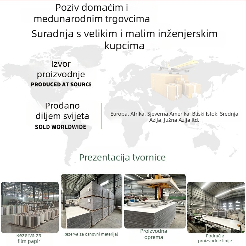 Zidni panel PVC, plosnatog oblika, bezšavni SPC kamen-kristal završna obrada, unutarnja pozadina zida, ugradnja dostupna