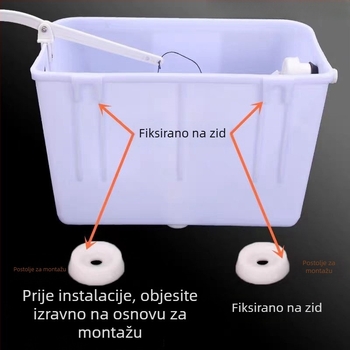 Ručni spremnik za ispiranje za squat WC — PP materijal, ručno upravljanje, odvodnja tla, kapacitet 3/6 L