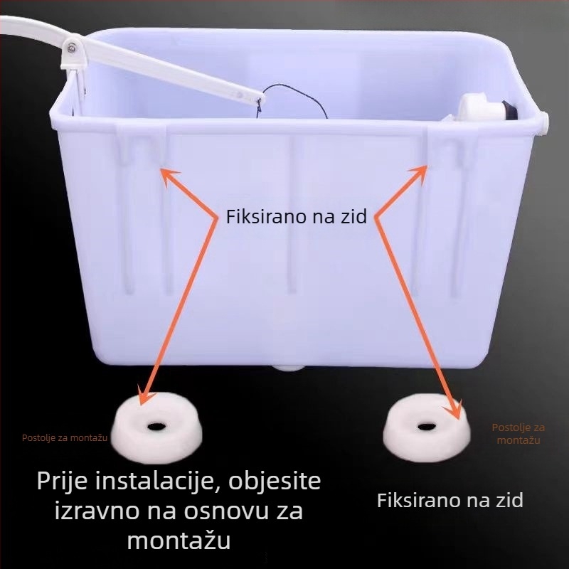 Ručni spremnik za ispiranje za squat WC — PP materijal, ručno upravljanje, odvodnja tla, kapacitet 3/6 L