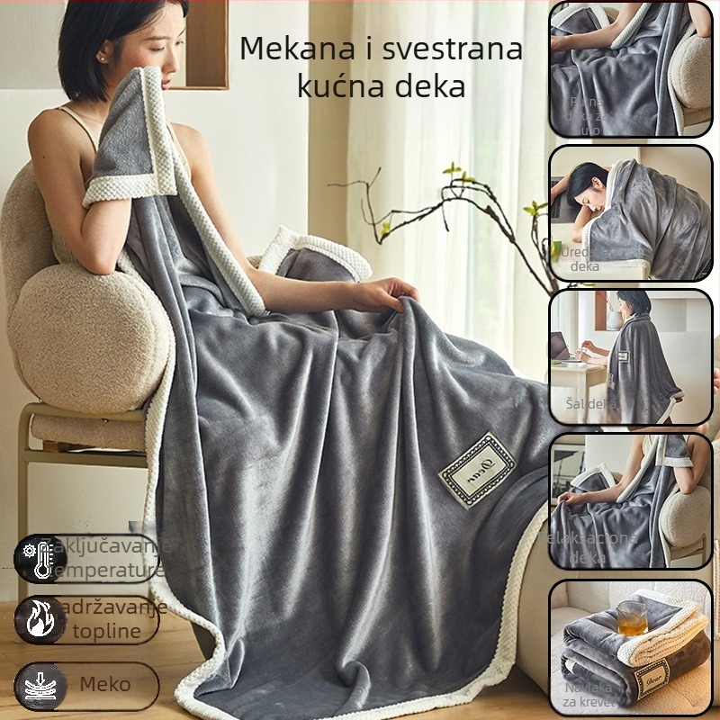 Poliesterska deka, koralni flis, za četiri sezone, težina 0,55–1,0 kg