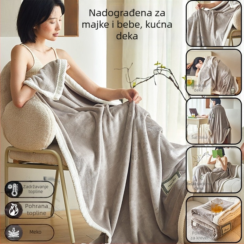 Poliesterska deka, koralni flis, za četiri sezone, težina 0,55–1,0 kg