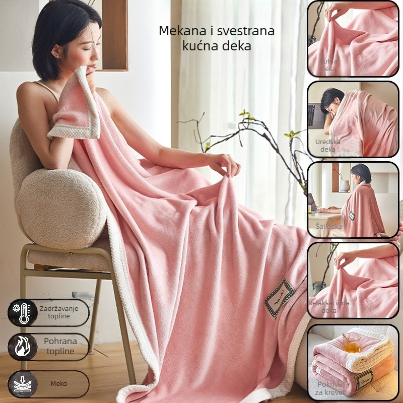 Poliesterska deka, koralni flis, za četiri sezone, težina 0,55–1,0 kg