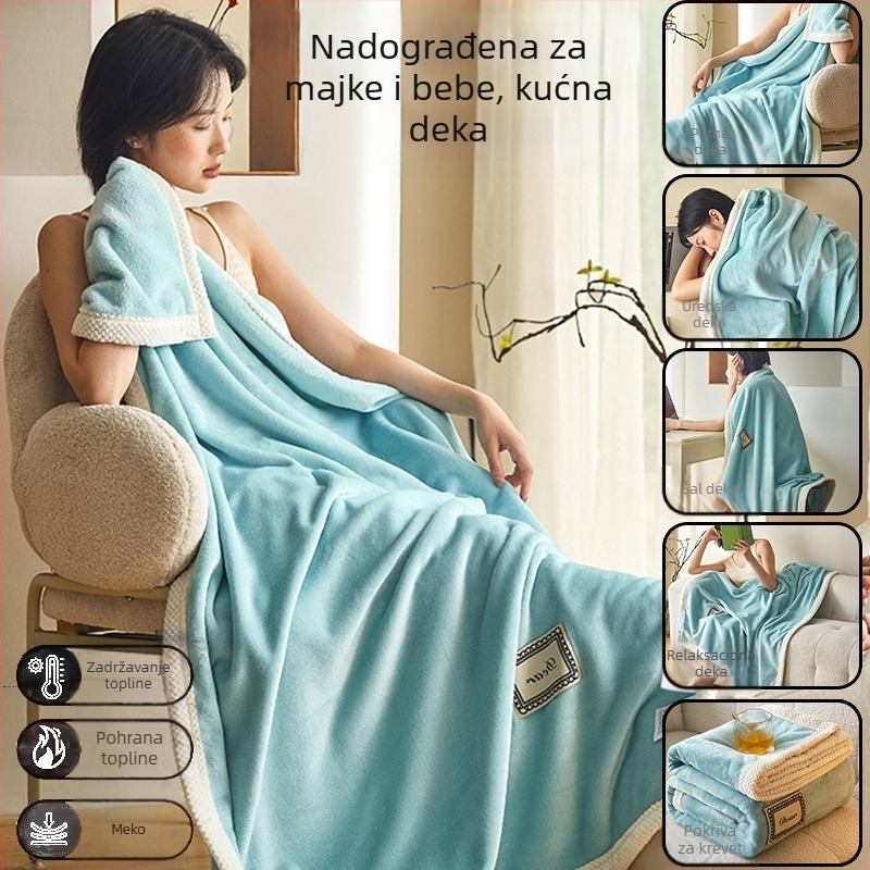 Poliesterska deka, koralni flis, za četiri sezone, težina 0,55–1,0 kg