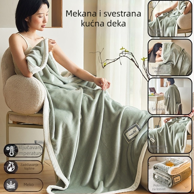 Poliesterska deka, koralni flis, za četiri sezone, težina 0,55–1,0 kg