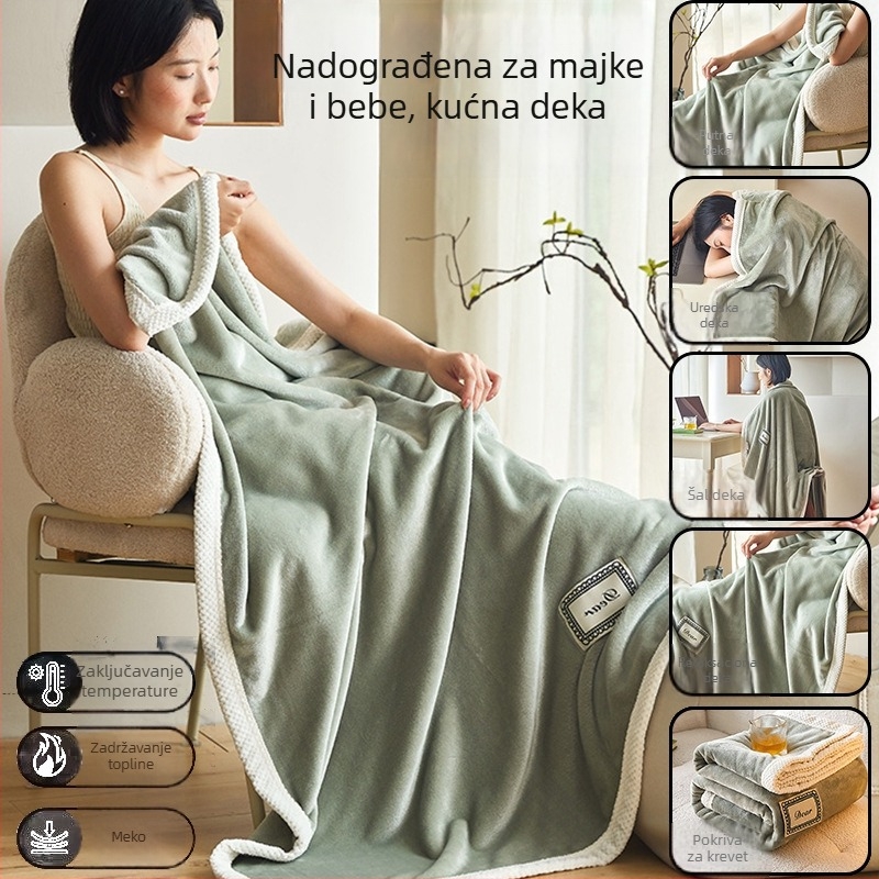 Poliesterska deka, koralni flis, za četiri sezone, težina 0,55–1,0 kg